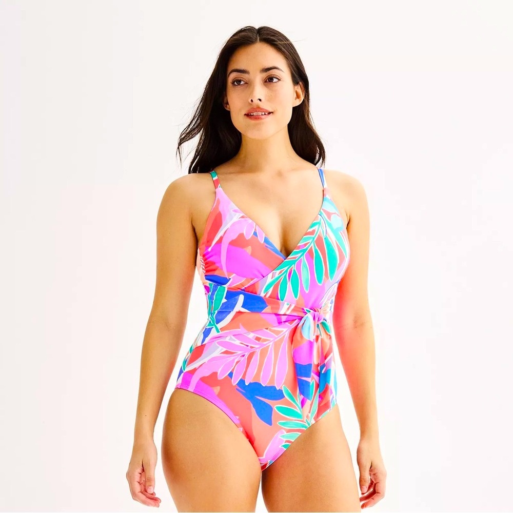 Freshwater Sash Crossover One Piece Swimsuit Size Small (NWT)
